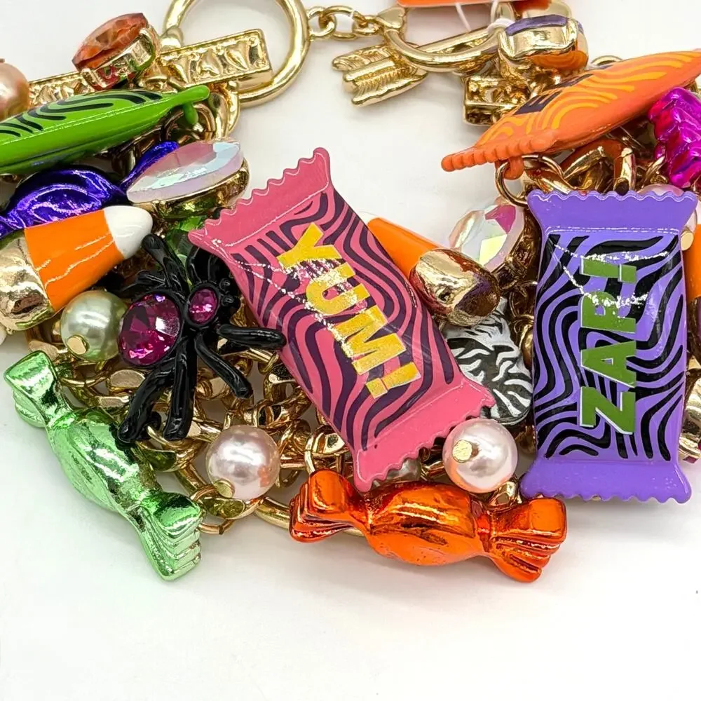 Betsey Johnson Halloween Candy Statement Bracelet Glow In The Dark NEW